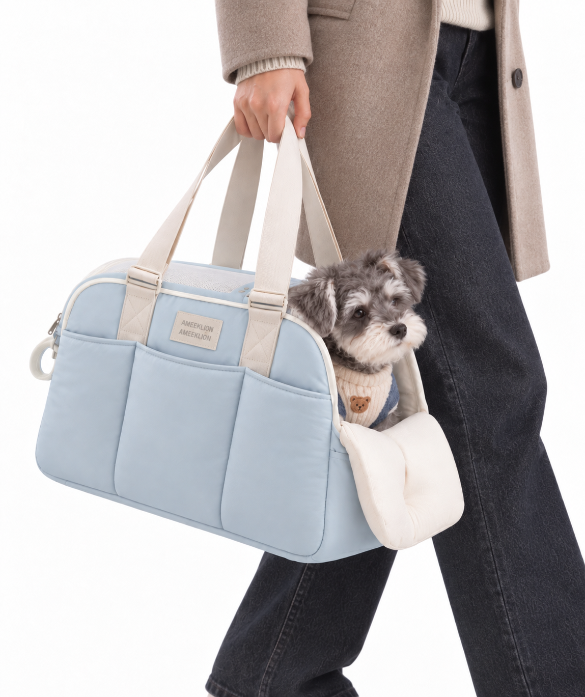 Mist Blue carrier carried by model [variant:SPPT-MISTBLUE-001]