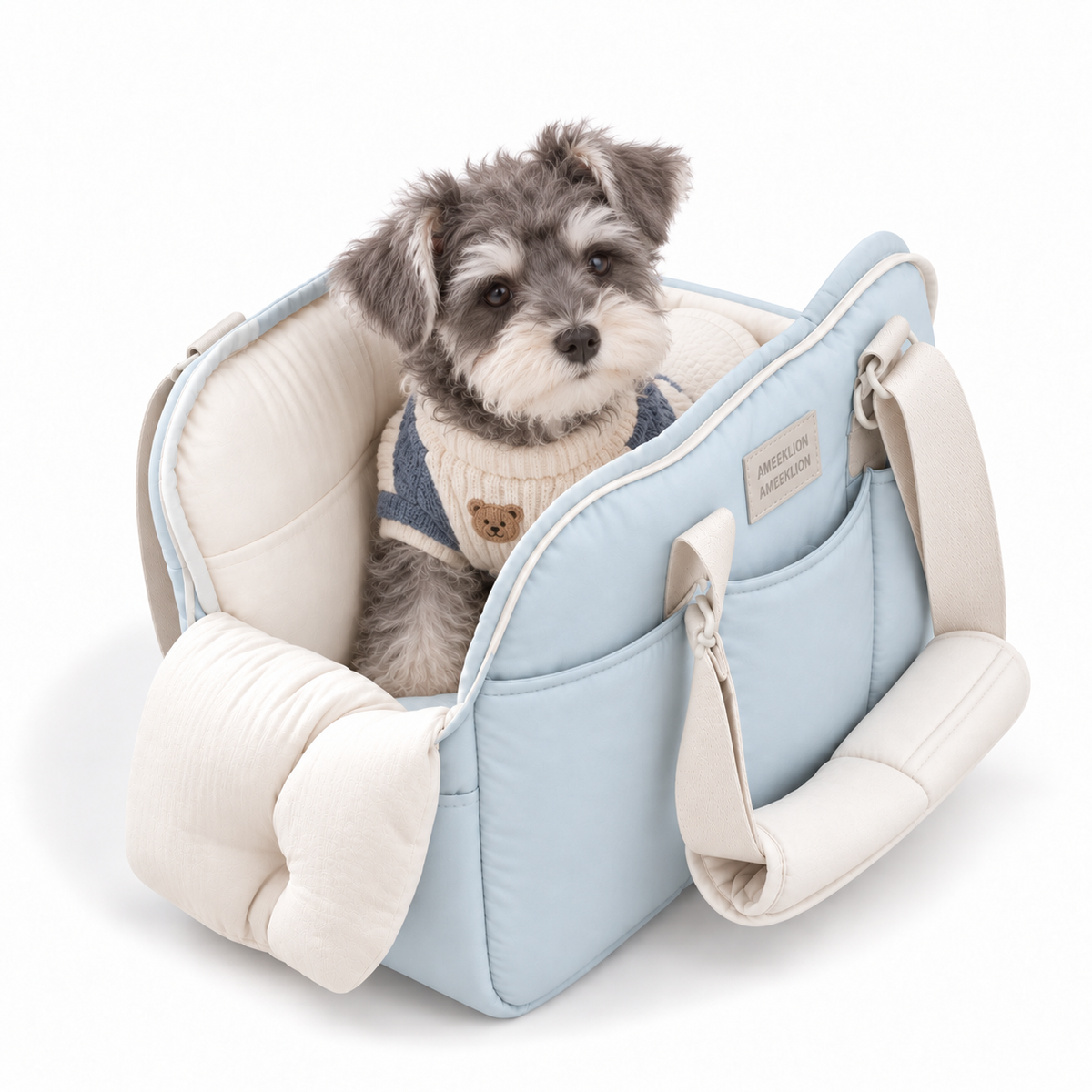 Mist Blue pet in carrier [variant:SPPT-MISTBLUE-001]