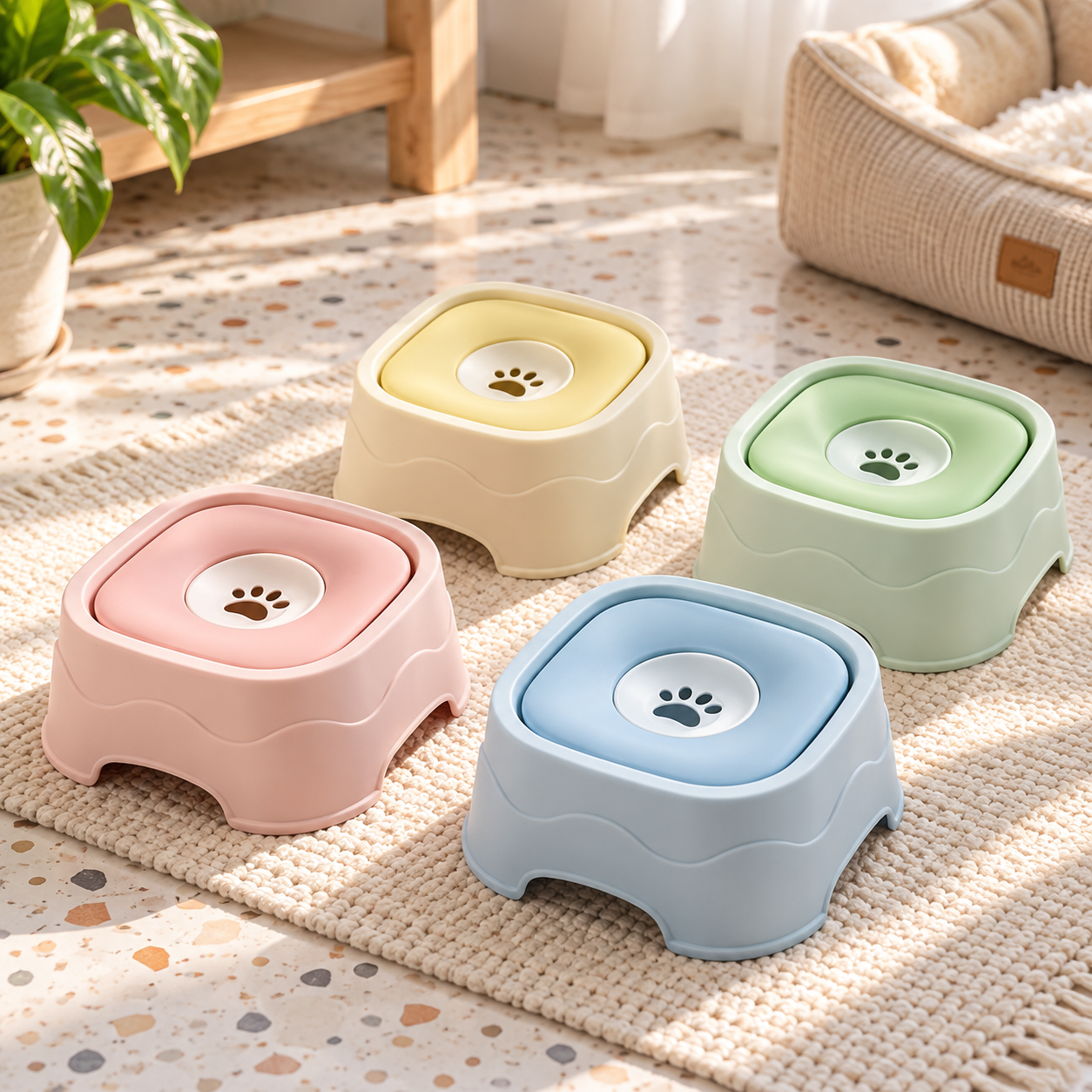 RippleSip floating water bowl available in four colors